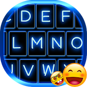 Neon Blue Emoji Keyboard  Icon