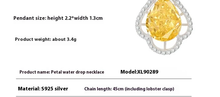 Title 2, S925 Sterling zilveren ketting met waterdruppel...