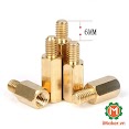 Trụ Đồng Hex - M3 Đực - Cái Dài Nhiều Kích Thước + 6Mm(Ren) Nhiều Kích Thước, Đỡ Pcb, Lắp Mạch Điện - Gói 1 Sản Phẩm