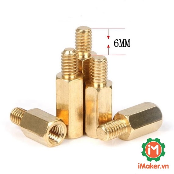 Trụ Đồng Hex - M3 Đực - Cái Dài Nhiều Kích Thước + 6Mm(Ren) Nhiều Kích Thước, Đỡ Pcb, Lắp Mạch Điện - Gói 1 Sản Phẩm