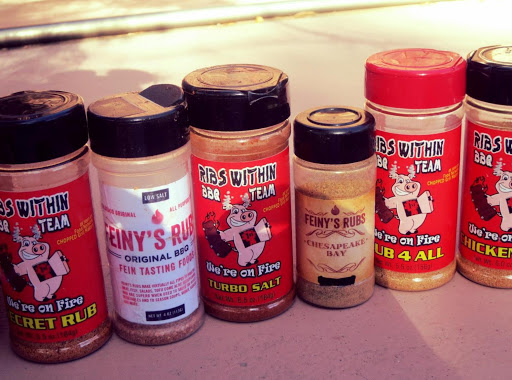 www.feintastingfoods.com
Feiny's Rubs Chesapeake Bay & Original BBQ Rubs
www.ribswithin.com 
Secret Rub, Turbo Salt, Chicken Rub 