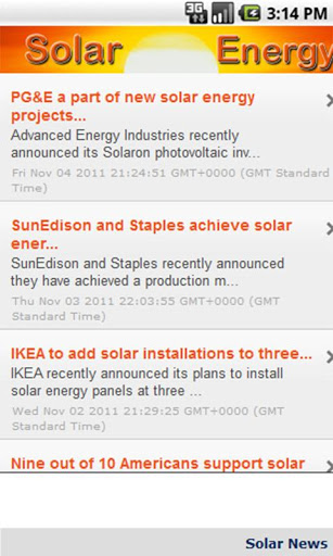 Screenshot Solar Energy