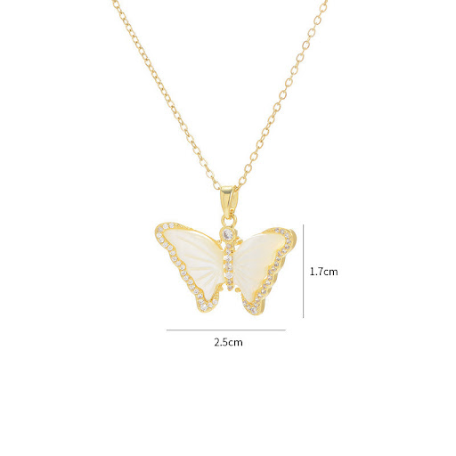 Title 1, Natural Shell Butterfly Micro-Inlaid Full Diamo...