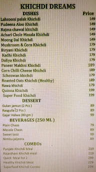 Khichdi Dreams menu 1