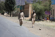 Troops in Eritrean uniforms near the town of Adigrat, Ethiopia, March 18 2021.