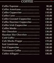 Coffee XO menu 1