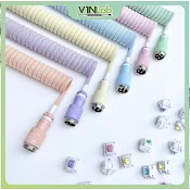 [Pastel] Dây Cáp Custom Handmade Type - C Cho Bàn Phím Cơ / Coiled Custom Cable Type - C For Mechanical Keyboard