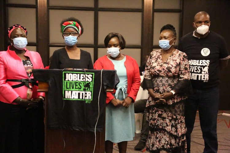 Priscilla Oparanya (Kakamega), Dorothy Nyong’o (Kisumu), Judy Ojaamong (Busia) and Rosella Rasanga (Siaya) address the media in Kisumu on September 17, 2020