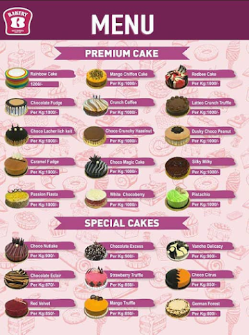 Best Bakers menu 