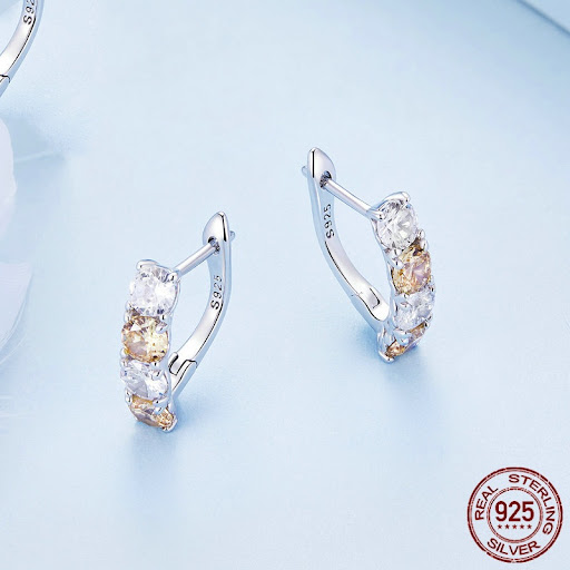 Title 6, Sterling Silver Earrings Luxury Ear Clip Platin...