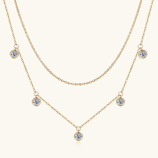 Title 10, High-grade S925 Sterling Silver Diamond Necklac...