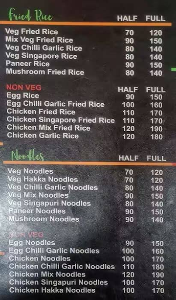 Chandu Foods menu 