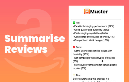 Muster AI - Amazon Reviews Summariser small promo image