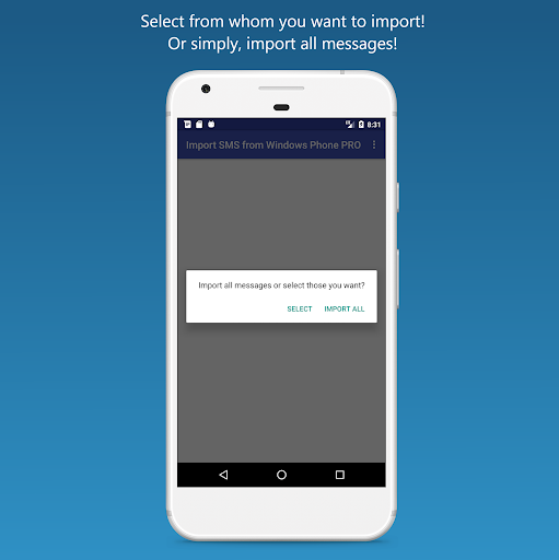 Screenshot Import SMS from Windows Phone