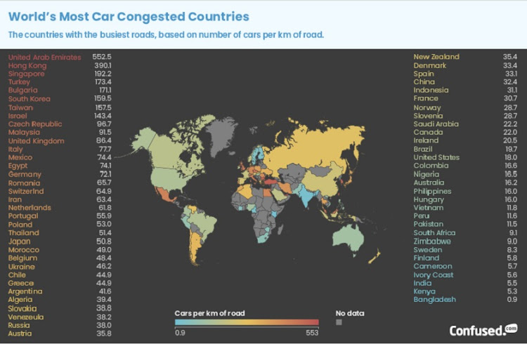 SA is number 56 for traffic congestion of the 64 countries studied. Picture: SUPPLIED