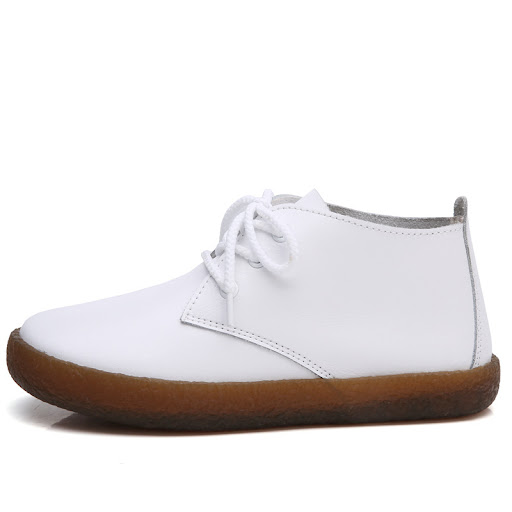 Title 2, Small white leather shoes handmade with stitchi...