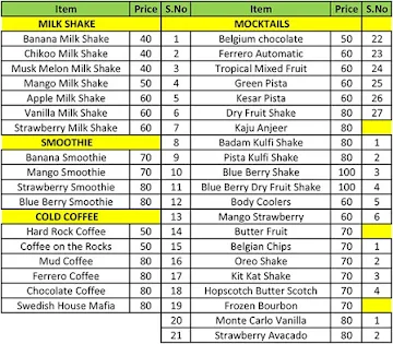 Lassi & Bites menu 