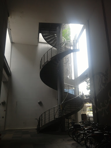 Hidden Spiral Staircase and Spiral Mural