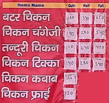 Pardhan Chicken Point menu 