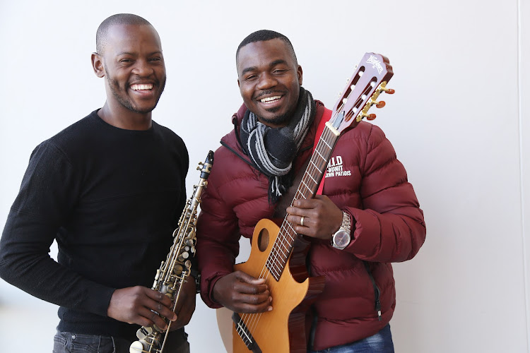 Saxophonist Bongani Radebe and guitarist Bekezela perform live at the Guild Theatre tonight.