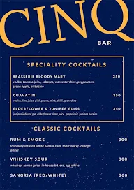 Brasserie Cinq menu 2