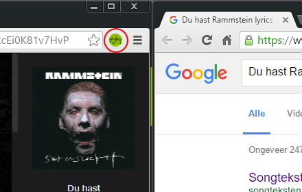 Spotify lyrics searcher chrome extension