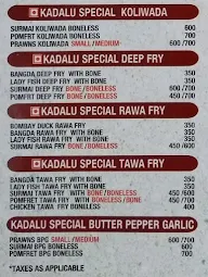 Kadalu Restaurant menu 1