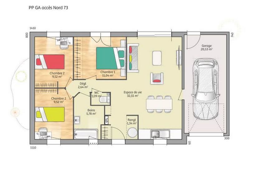  Vente Terrain + Maison - Terrain : 635m² - Maison : 73m² à Méru (60110) 