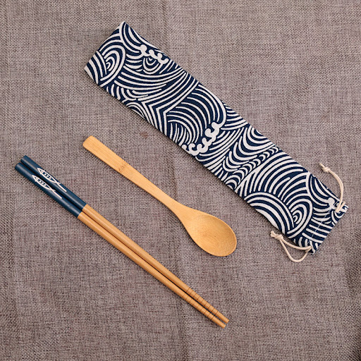 Title 7, Wooden Chopsticks Spoon Set Travel Portable Tab...