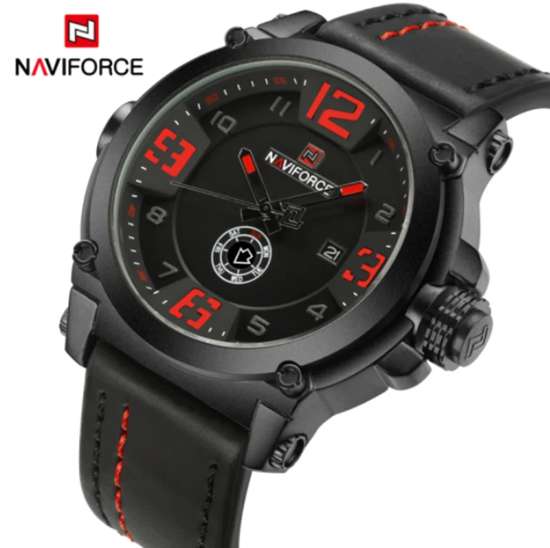 Relógio Masculino NAVIFORCE 9099 Calendário Prova d'água Pulseira de Quartzo. Um relógio elegante e funcional para o homem moderno.
