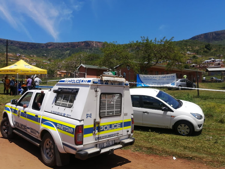 Dozens of police officers have been deployed to Ntobeko voting station in the Umgungundlovu District after a classroom was set alight on Monday morning following an ongoing dispute about the area's chief.