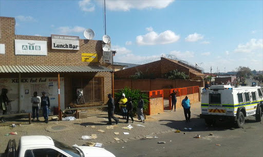 Heavy police presence in Mamelodi. Picture Credit: Neo Goba