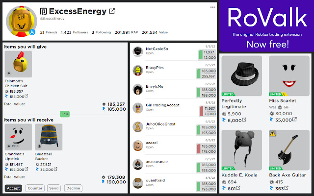 RoValk - The Roblox Trading Extension