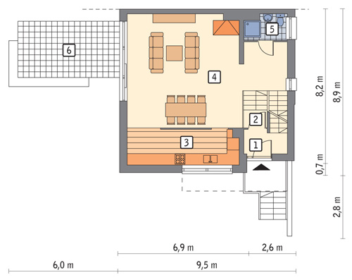 Uniwersalny - bliźniak, podpiwniczony - BCC286 - Rzut parteru