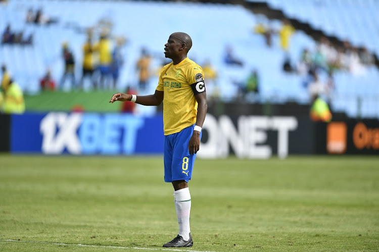 Mamelodi Sundowns captain Hlompho Kekana during the CAF Champions League match between Mamelodi Sundowns and USM Alger at Loftus Versfeld Stadium on January 11, 2020 in Pretoria, South Africa.