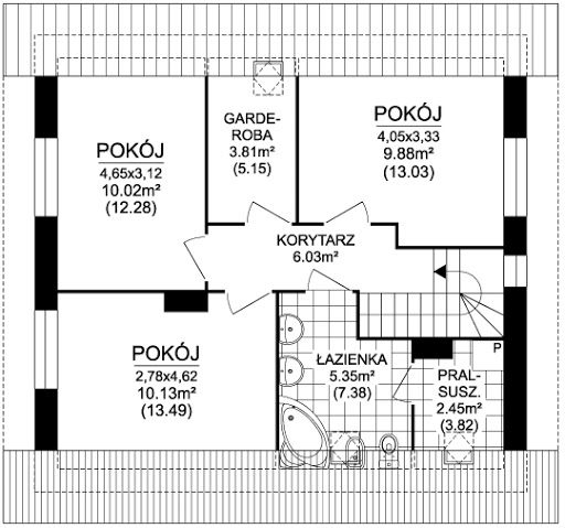 Szafirek 1 PS - Rzut poddasza