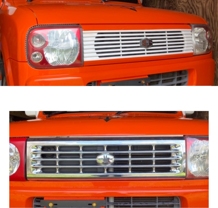 アルトラパンの奈良県・グリルメッキ・インナーレッド・イカリングに関するカスタム事例の投稿画像1枚目