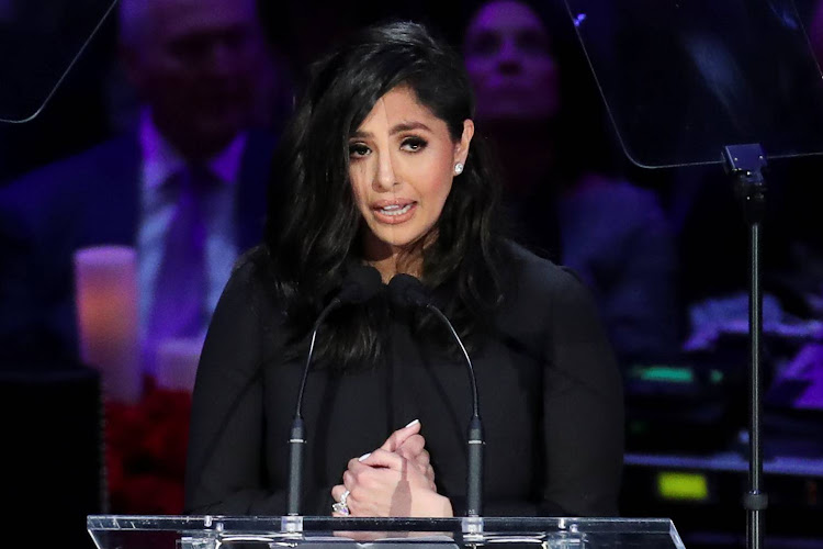 Vanessa Laine Bryant speaks during a public memorial for her late husband, NBA great Kobe Bryant, her daughter Gianna and seven others killed in a helicopter crash on January 26.