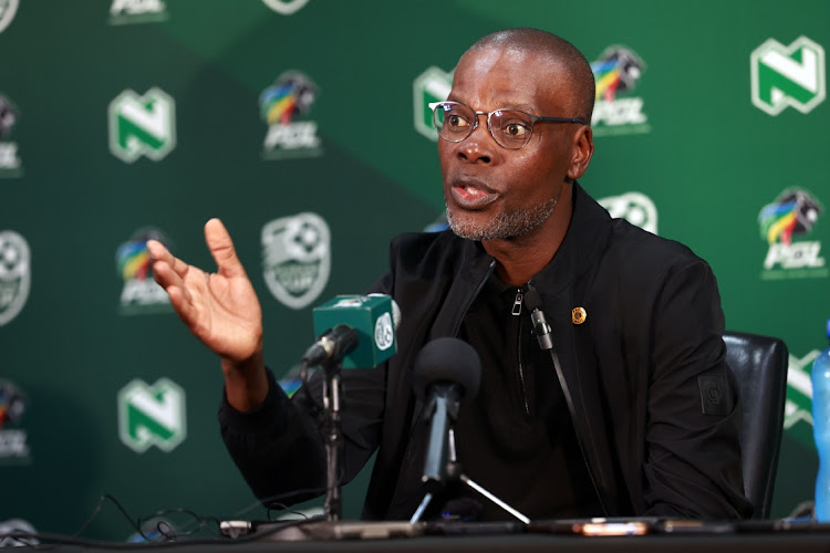 Kaizer Chiefs coach Arthur Zwane during the Nedbank Cup Last 8 press conference at PSL Offices Johannesburg.