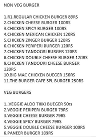 The Burgers Cafe menu 3