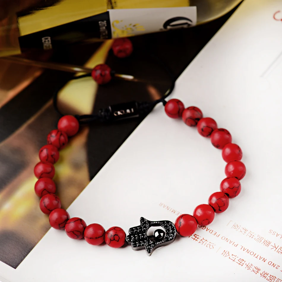 Pulseira de contas de dragão vermelho