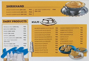 Punjab Sind Premium Dairy menu 