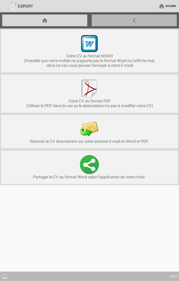 cv gratuit sur mobile