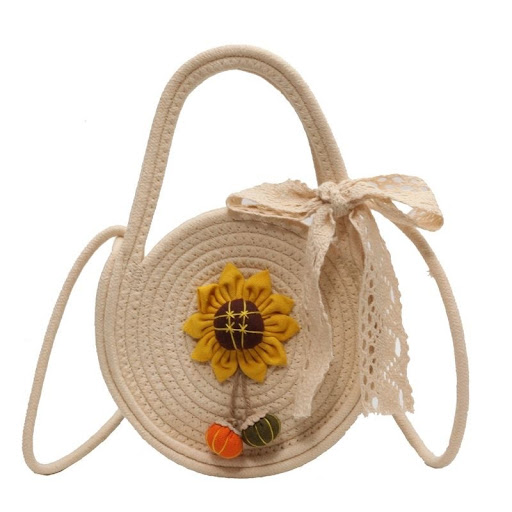 Title 4, Klein ronde crossbody tas van katoenen touw, tr...