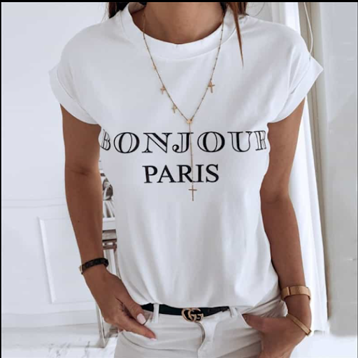 Title 6, Printed Round Neck Slim Short-sleeved T-shirt