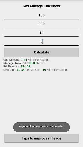 Gas Mileage Calculator