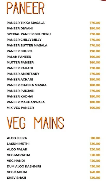 The Melting Pot menu 