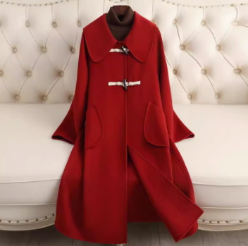 Title 7, Womens Small Lapel Cashmere Coat Loose Fitting...