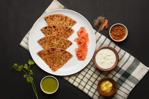 Aloo Paratha Mooli Paratha With Curd