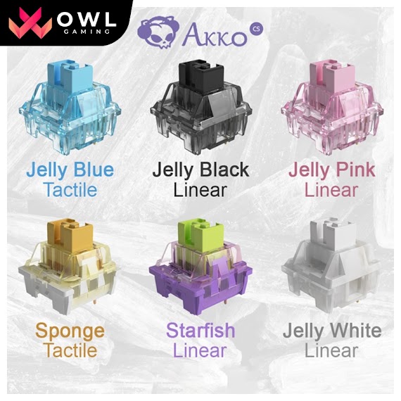 Bộ Switch Akko Cs (Jelly Black / Jelly Pink / Jelly Blue / Jelly White / Jelly Purple / Sakura / Starfish / Sponge)